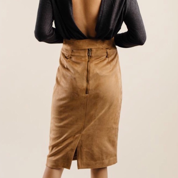 Böhme Normani High Waist Skirt in Camel - Picture 2 of 5